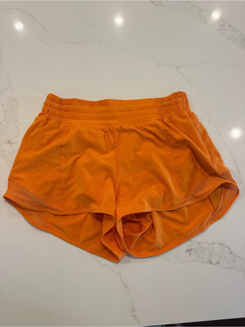 lululemon athletica Orange Run Short with Elastic Waistband